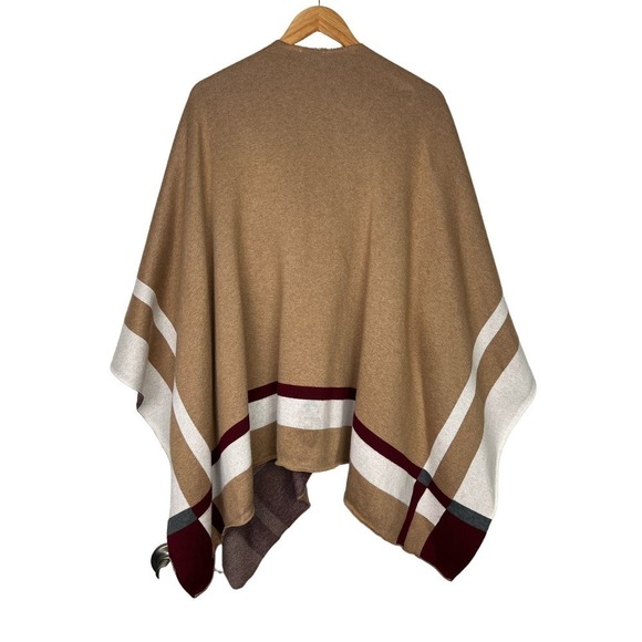 Talbot's Knit Cape-Style Cotton Blend Wrap Open Cape One Size Flowy Classy - Picture 2 of 4